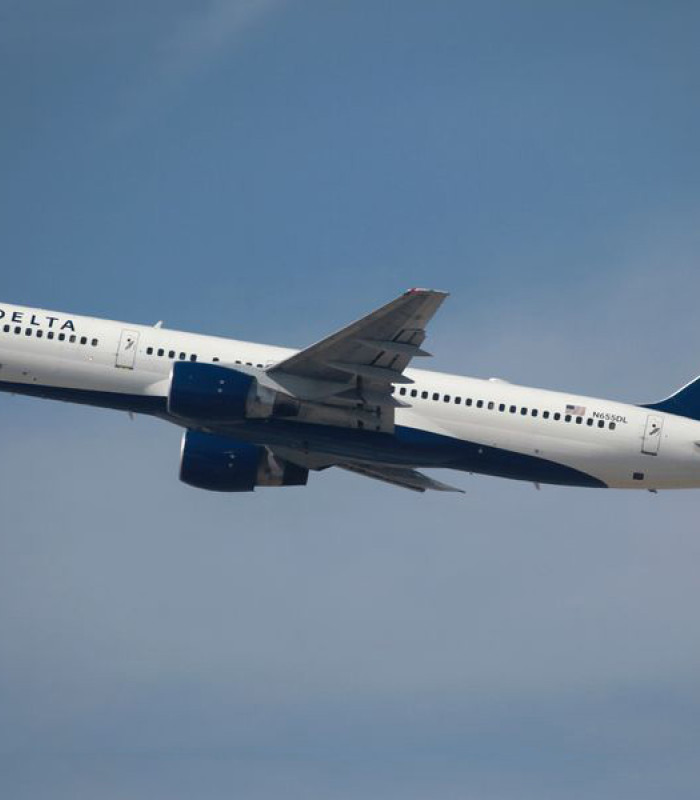 Delta Flugzeug im Anflug