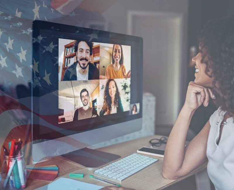 Bild von einem Webinar über US-Visa und Einreise