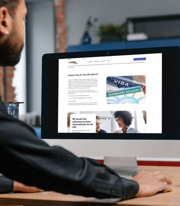 Online Auftritt vom US Visa Service
