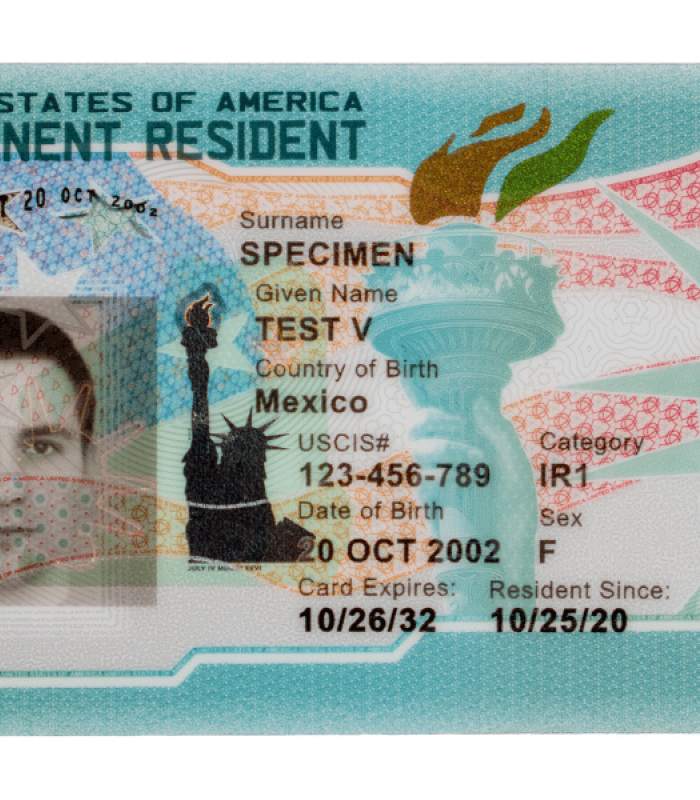 Bild von der Green Card mit neuem Design