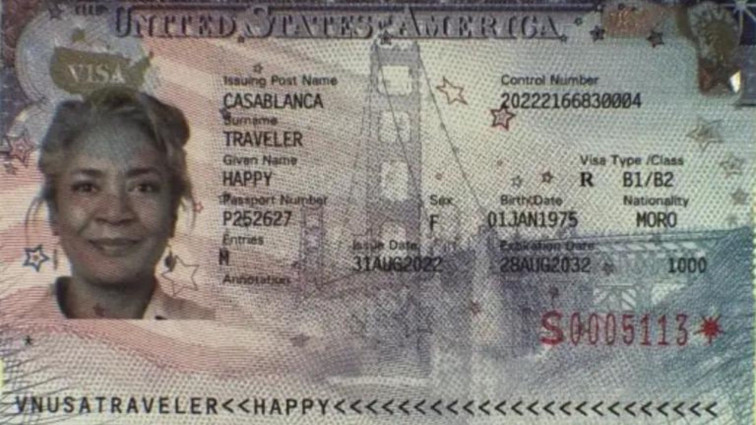 Bild von einem US-Visum mit Golden Gate Bridge Design